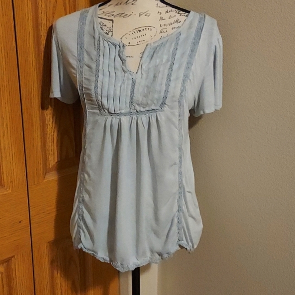 Light blue boho blouse